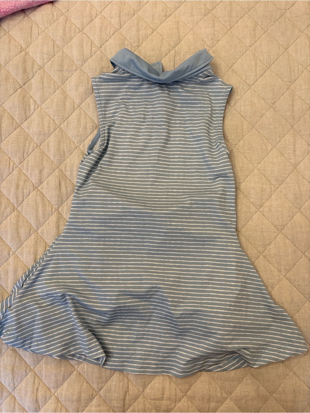 Girls' Light Blue Striped Golf Dress - Picture 5 of 5